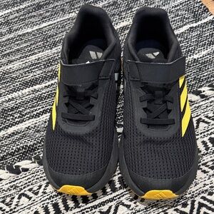 Adidas Kids Black and Yellow Sneakers